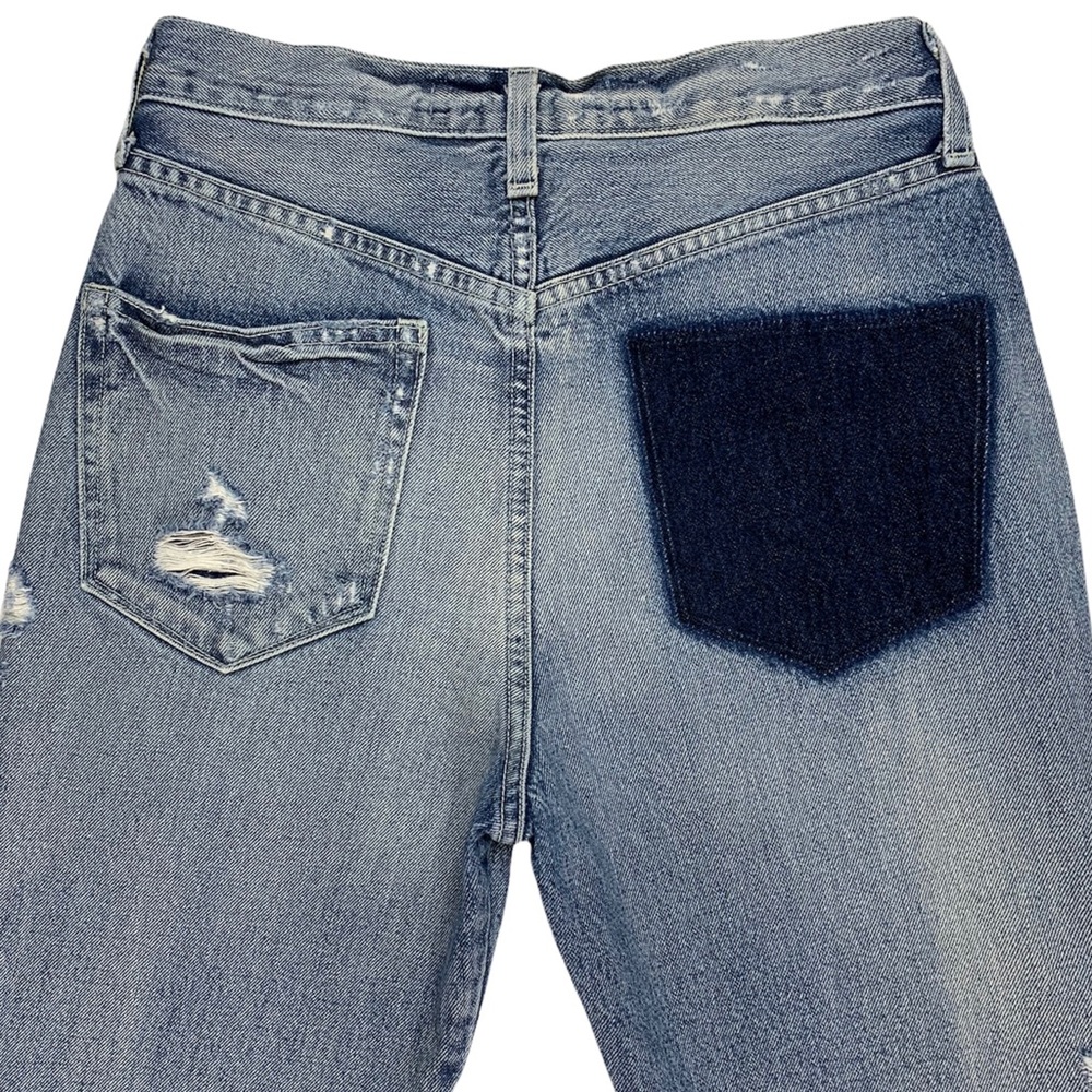 AYR The Styx Wolfpack Button-Fly Straight Leg High Rise Distressed Crop Jeans - Picture 7 of 12